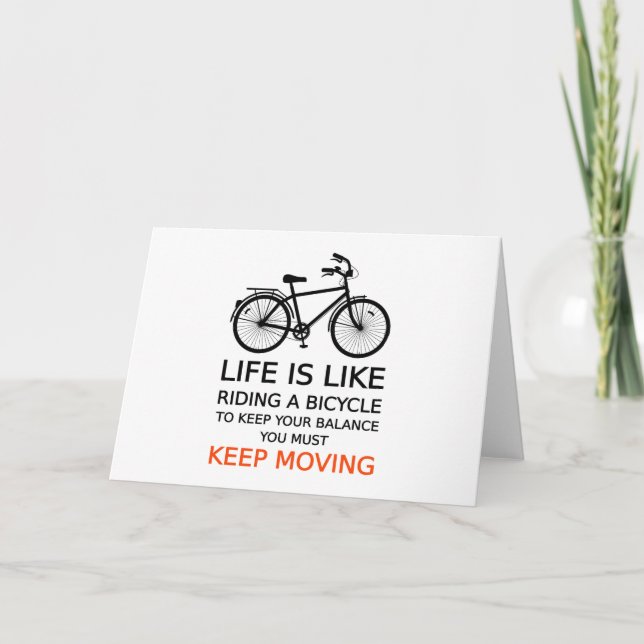 Carte life is like riding a bicycle, word art, text (Devant)