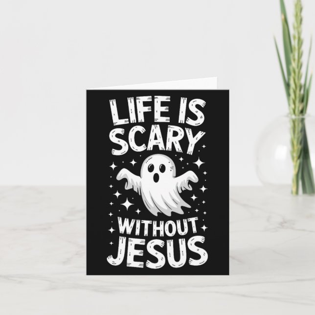 Carte Life Is Y Without Jesus Shirt Christian Halloween  (Devant)