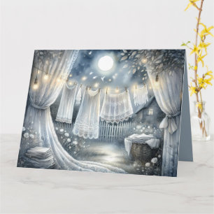 Carte Ligne de blanchisserie Lune Cottagecore