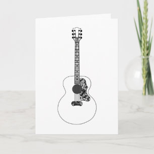 Carte Ligne monochrome dessin Guitare acoustique Musique