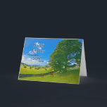Carte Like a son, a Pastoral landscape Birthday card<br><div class="desc">A tranquil painting showing farm fields in the countryside. Horses and sheep graze peacefully under a tree. the sun sines from a blue sky with fluffy white clouds. The picture is of the Lake District in the UK. Copyright Norma Cornes</div>