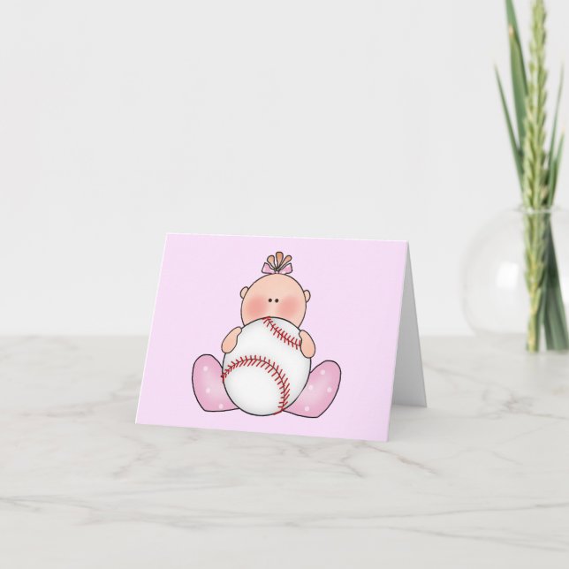 Carte Lil Baseball Baby Girl Blank (Devant)