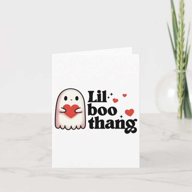 Carte Lil Boo Thang Saint-Valentin Cœurs Mignons Fantôme (Devant)