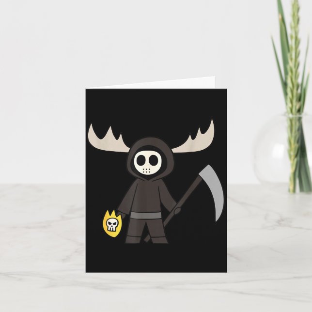 Carte Lil Doom Moose - Dessin animé drôle de faucheur  (Devant)