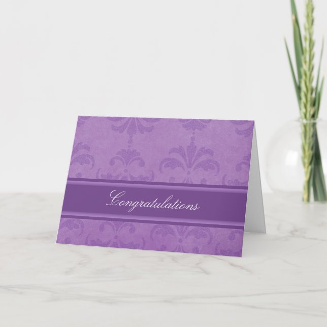 Carte Lilac Damask Félicitations (Devant)