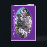 Carte Lilac Purple Oval Birthday- customize d'occasion<br><div class="desc">Change the words on the outside and inside for any occasion you wish and it will be appreciated by anyone that receives it. Go to my Assted Flowers to see more beautiful flower cards & gift or type Lilac in my searchbox near the top of my right sidebar.</div>