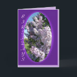 Carte Lilac Purple Oval Birthday- customize d'occasion<br><div class="desc">Change the words on the outside and inside for any occasion you wish and it will be appreciated by anyone that receives it. Go to my Assted Flowers to see more beautiful flower cards & gift or type Lilac in my searchbox near the top of my right sidebar.</div>