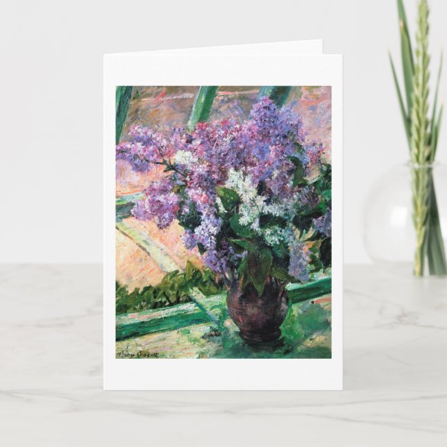 Carte Lilacs dans une fenêtre, Mary Cassatt (Devant)