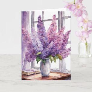 Carte Lilacs pour son aquarelle d'anniversaire