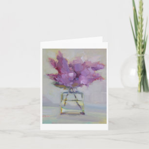 Carte Lilas dans le vase en verre