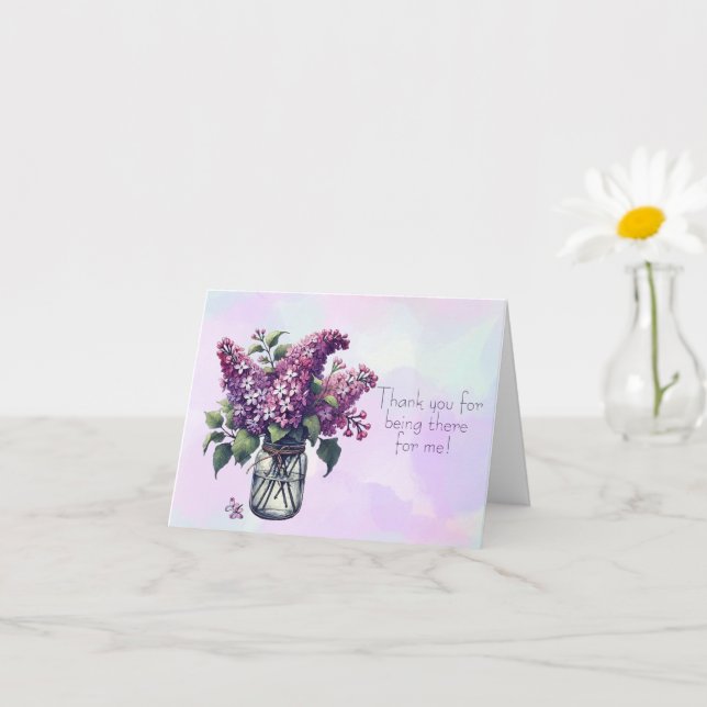 Carte Lilas violets merci d'être là (Petite plante)