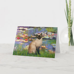 Carte Lilies 2 - Seal Point Chat siamois