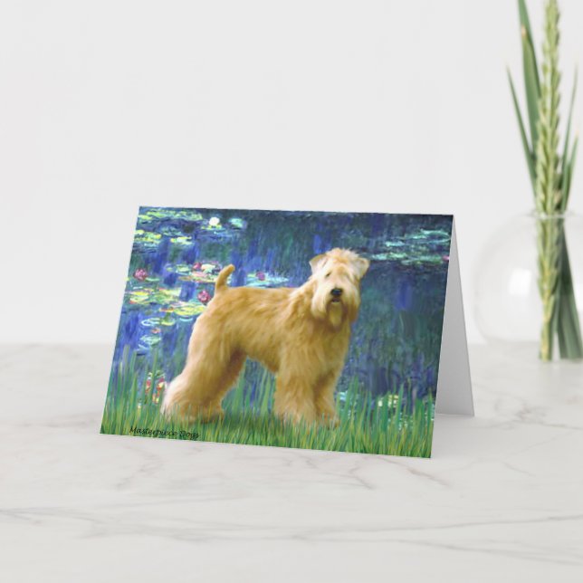 Carte Lilies 5 - Wheaten Terrier (debout) (Devant)