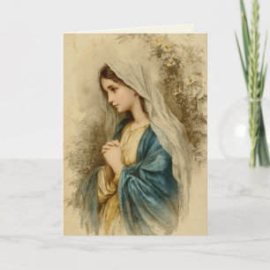 Carte Lilies de la Vierge Marie Religieux Texte Sacré Vi