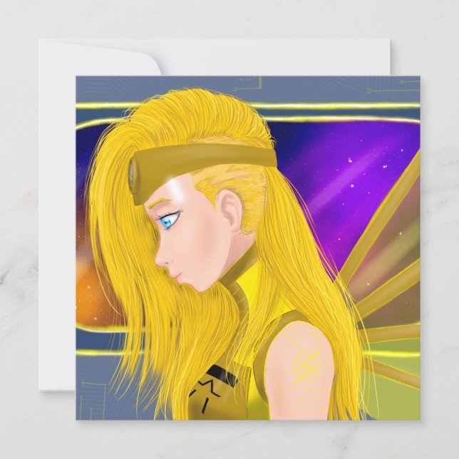 Carte Lilin OC - Cyborg angel - Art inspiré par Starset (Devant)