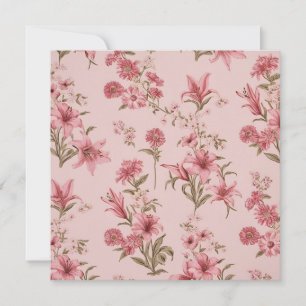 Carte Lillies Florales Roses Vintage Cottagecore