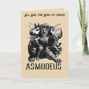 Carte L'illustration du diable personnifié Asmodée