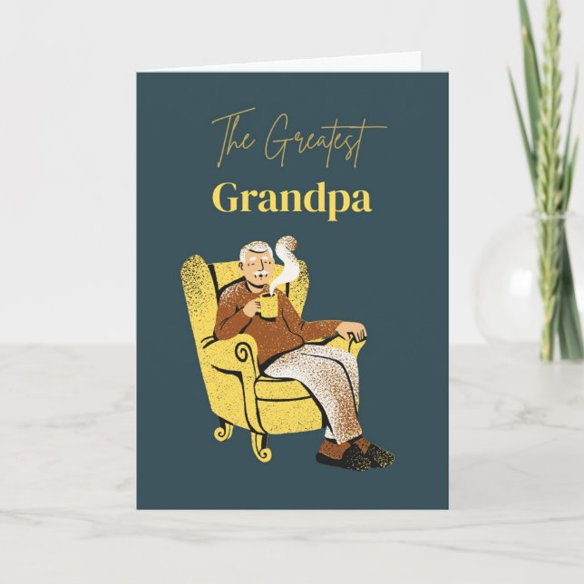 Carte L'illustration du plus grand papy dans un fauteuil (Devant)