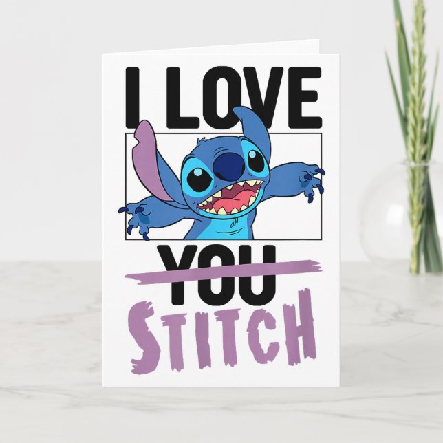 Carte Lilo &amp; Stitch - Saint-Valentin J'aime Stitch  (Devant)