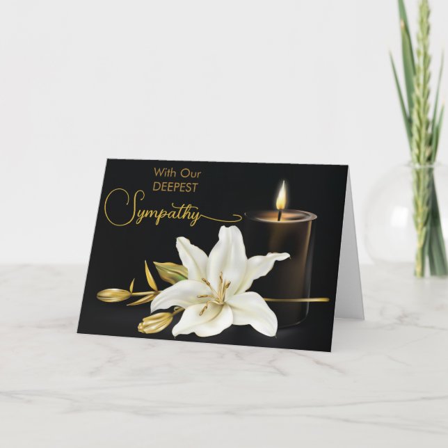 Carte Lily Bougie Black Gold Sympathie (Devant)