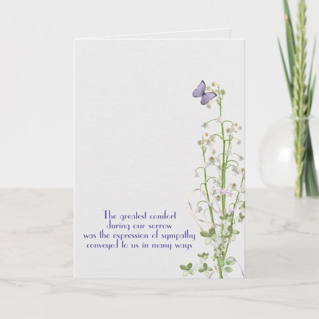 Carte Lily de la Vallée Merci de sympathie (Devant)