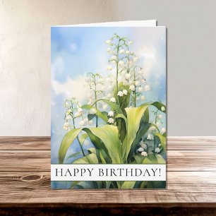 Carte Lily des fleurs de la vallée Joyeux anniversaire