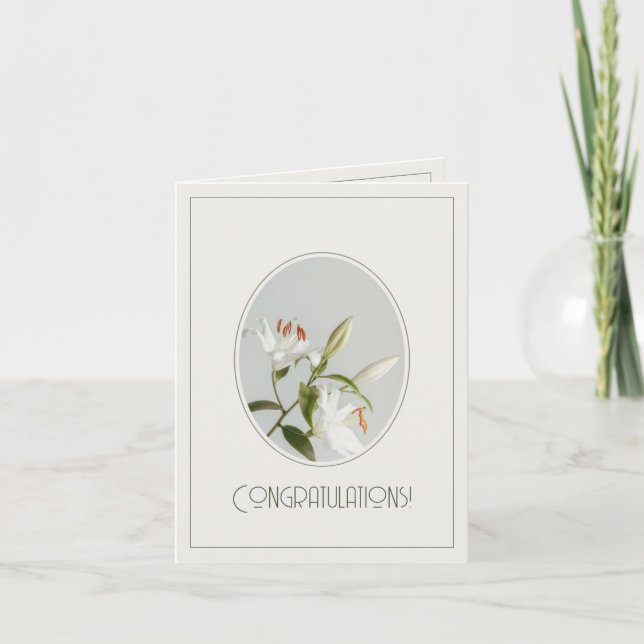 Carte Lily élégant vintage Félicitations (Devant)
