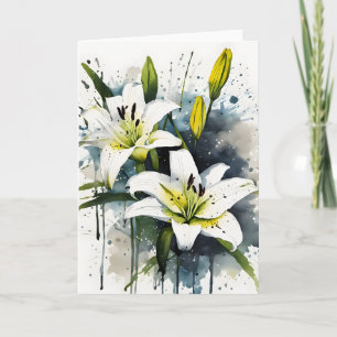 Carte Lily - Fleurs aquarelle