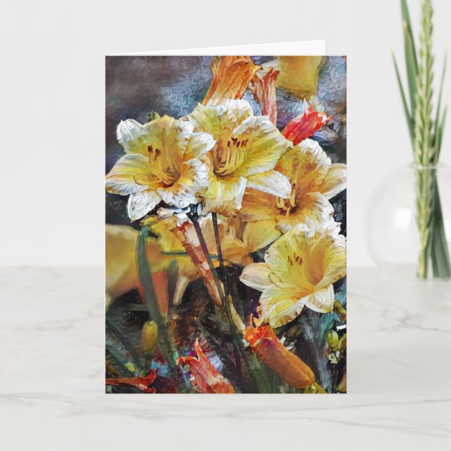 Carte Lily Flowers Garden Art Note Card (Devant)