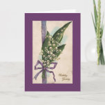 Carte Lily of the Valley Birthday Card<br><div class="desc">Beautiful vintage painting on a birthday card suitable for anyone. Available also in notecard size. [Order multiples and receive our quantity discount!]</div>