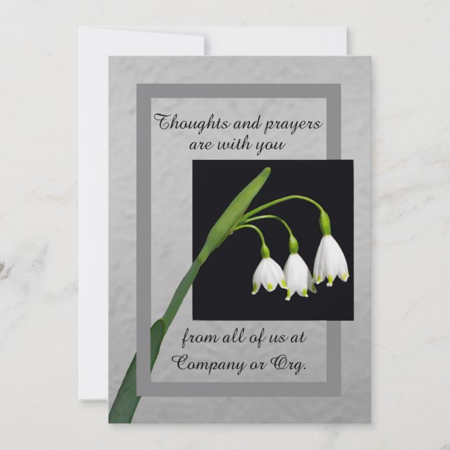 Carte Lily of the Valley sympathy card from group (Devant)