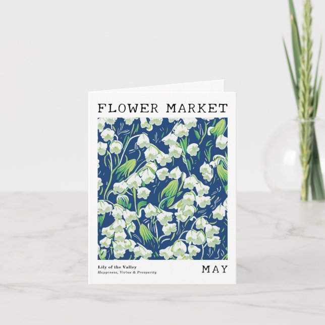 Carte Lily of Valley Birth Flower Market Mai Anniversair (Devant)