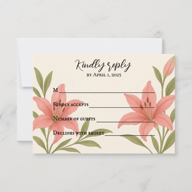 Carte Lily RSVP Lavish (Devant)