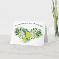 Lime Green Parrot Bonne retraite Salutation