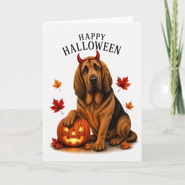 Carte Limier Halloween Diable Chien (Devant)