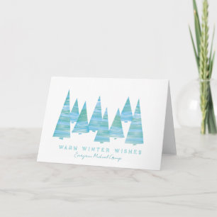 Carte Line Art Jours de Noël arbres dans la neige