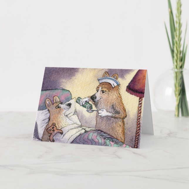 Carte L'infirmière de chien de corgi, obtiennent bientôt (Devant)