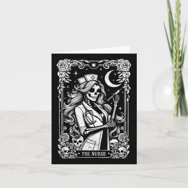 Carte L'infirmière Skeleton Tarot Card Drôle infirmière  (Devant)