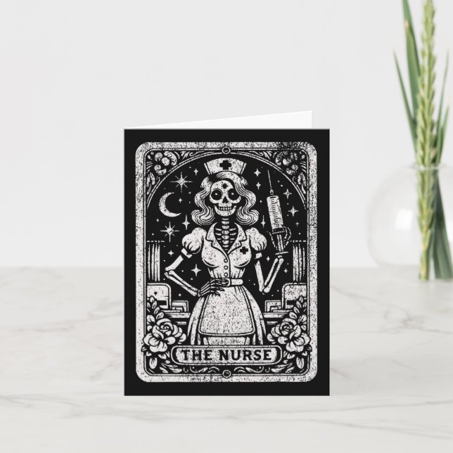 Carte L'infirmière Skeleton Tarot Card Drôle infirmière  (Devant)