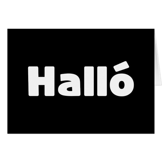 Carte linguistique Iislandais Halló { Hello ) Ísle (Devant horizontal)