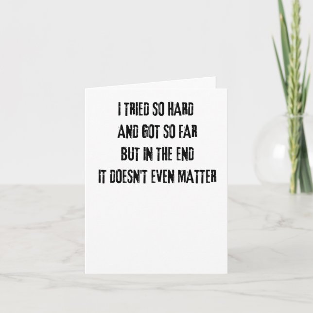 Carte Linkin Park Avec Des Paroles Iconiques J'Ai Essayé (Devant)