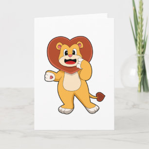 Carte Lion avec coeur