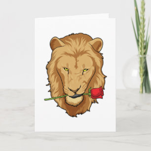 Carte Lion avec Rose