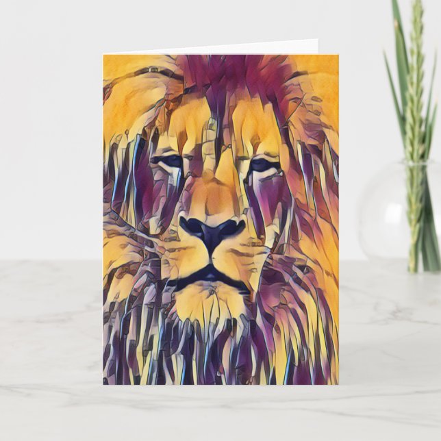 Carte Lion Card Vibrant Art (Devant)