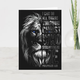 Carte Lion chrétien Je peux faire toutes choses par Chri
