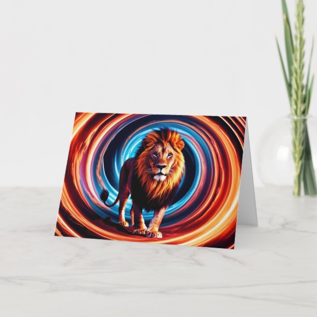 Carte Lion Coloré Gyre (Devant)
