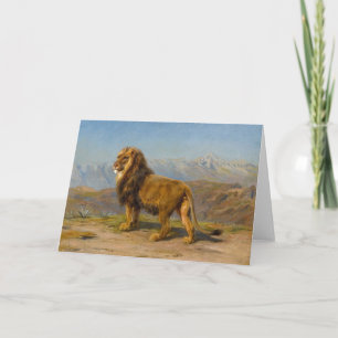 Carte Lion dans un paysage montagneux   Rosa Bonheur