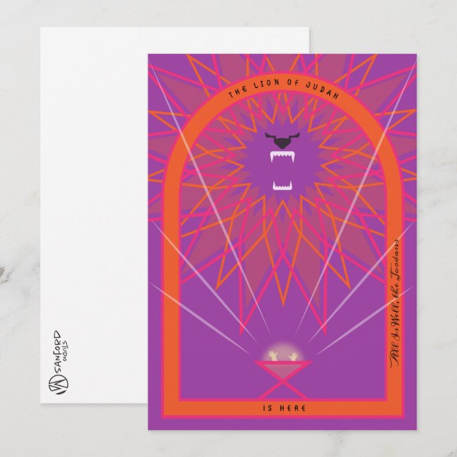 Carte Lion dans une crèche (Devant / Derrière)