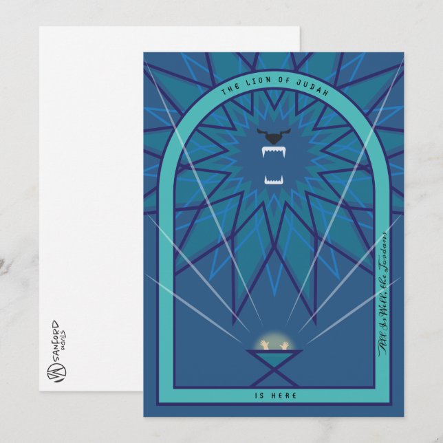 Carte Lion dans une mangeoire (Devant / Derrière)