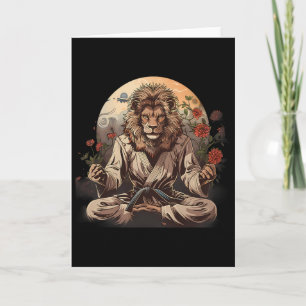 Carte Lion de Taekwondo Floral Mma Kickboxing Jiu-jitsu